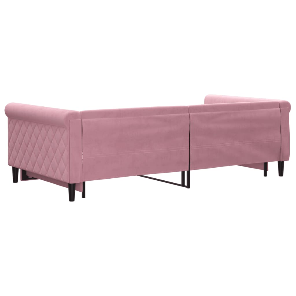 Daybed Pull out Pink 100x200 cm Velvet