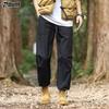 POUM Men's Quick-Dry Hiking Pants, Spring And Summer Style, American Trendy Ice Silk Sports Cargo Pants YM16 Black L