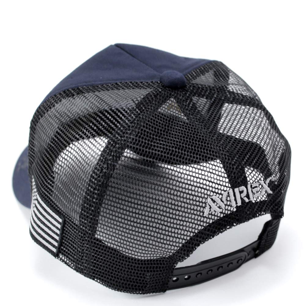 AVIREX Standard Military Mesh Plus Size Summer Cap Navy US Military Cap, XL/LL, Men's Hat, (XL, Patch)
