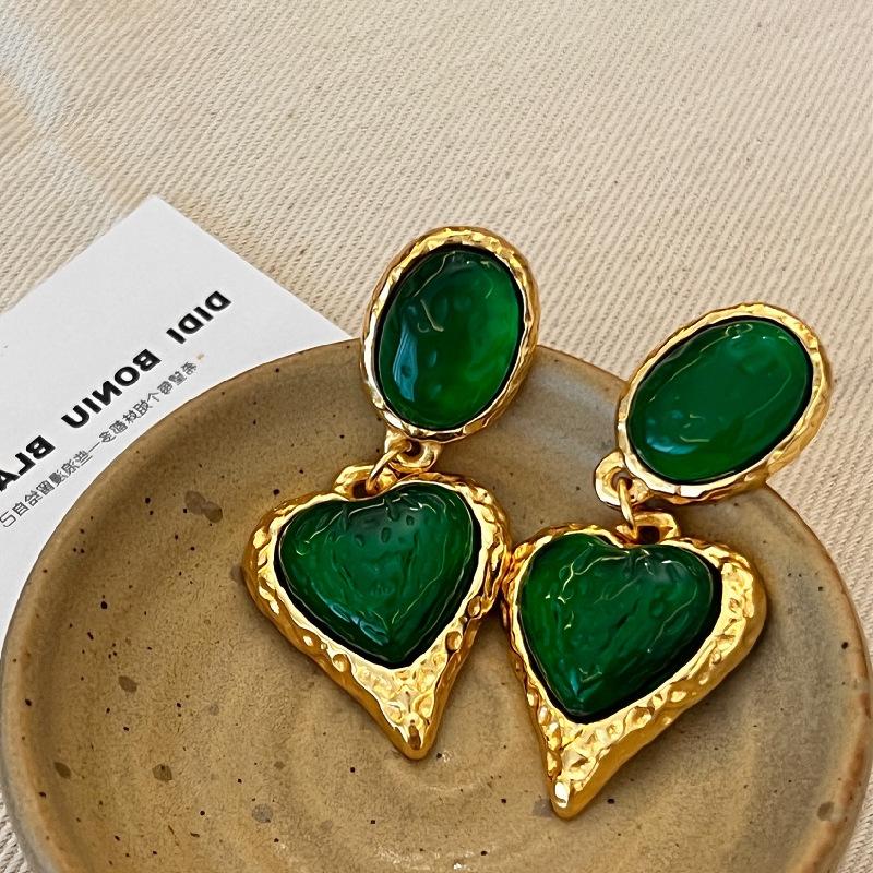 Classic Middle Women Girls Enamel Flower Earrings Ear Clip Vintage Elegant Lady High-end Party Banquet Accessories Jewelry