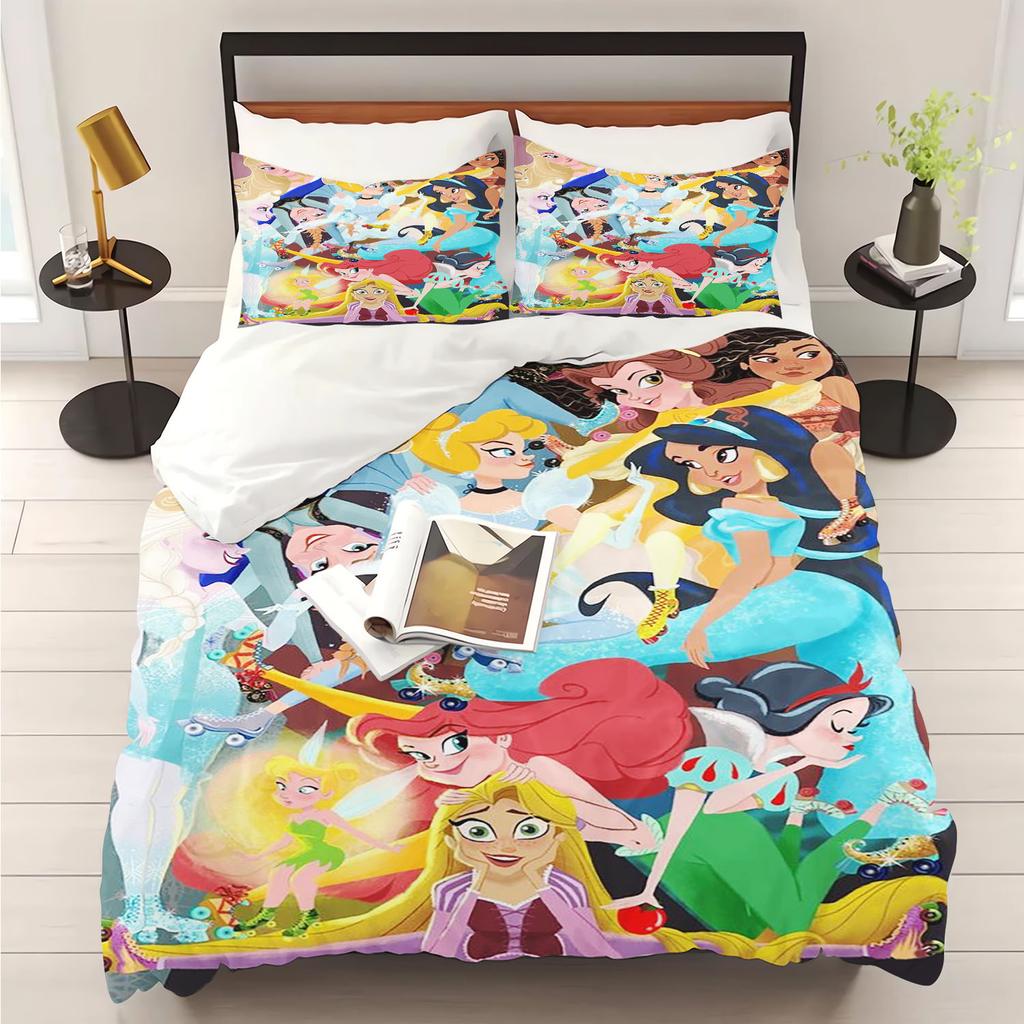 Princess Series 100% Polyester Duvet Cover Set Home Decor Bedding Comforter Sets 3D Children'S Bedding Set 3-Piece