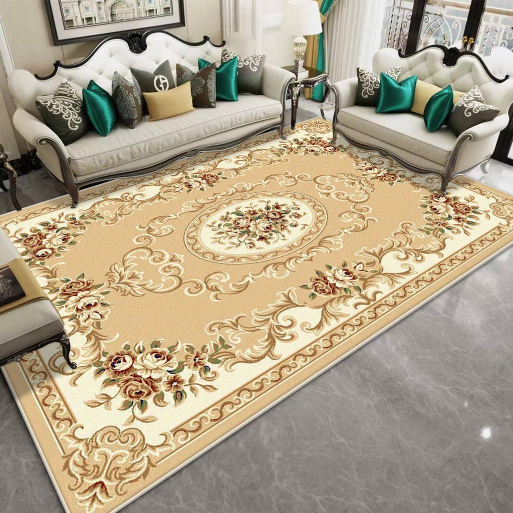 Luxury Decorative Rug for Living Room Flower Design Non-slip Room Decoration Home Mats Big Size Bedroom Carpet Machine Washable