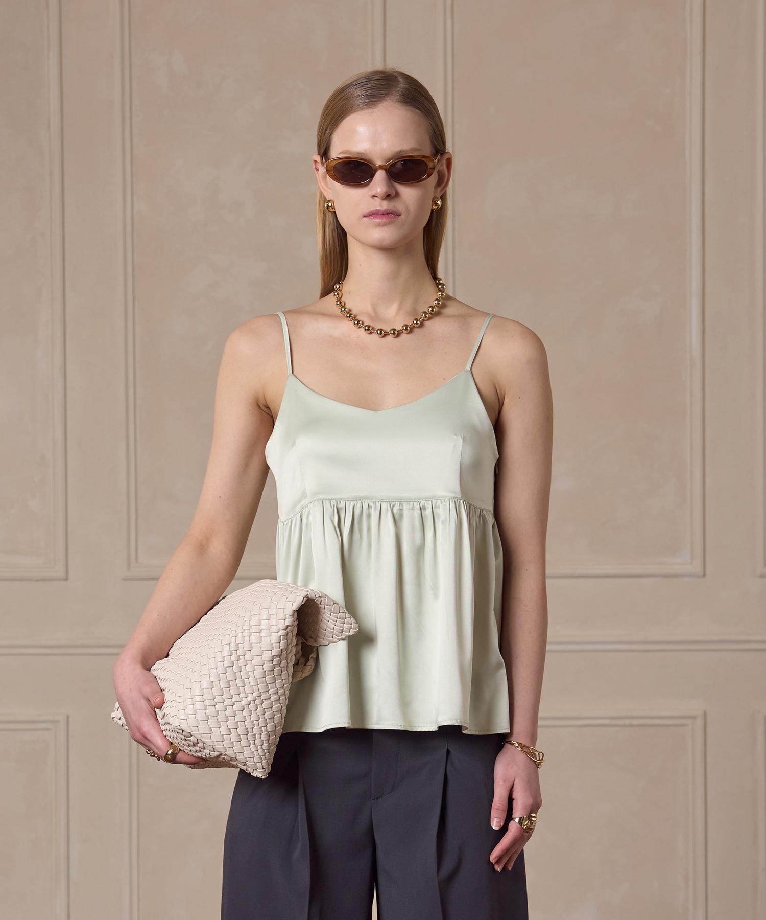 320 Showroom Satin Bustier Sleeveless Top Mint Mint/M
