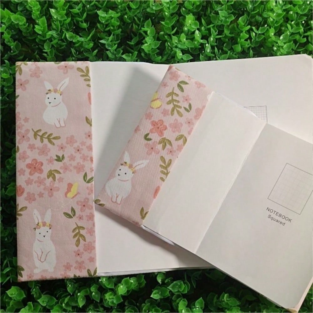 A5 A6 Pink White Rabbit Notebook Cover Planner Case Cover Protective Shell Journal Cover Guard Office Stationery Supplies