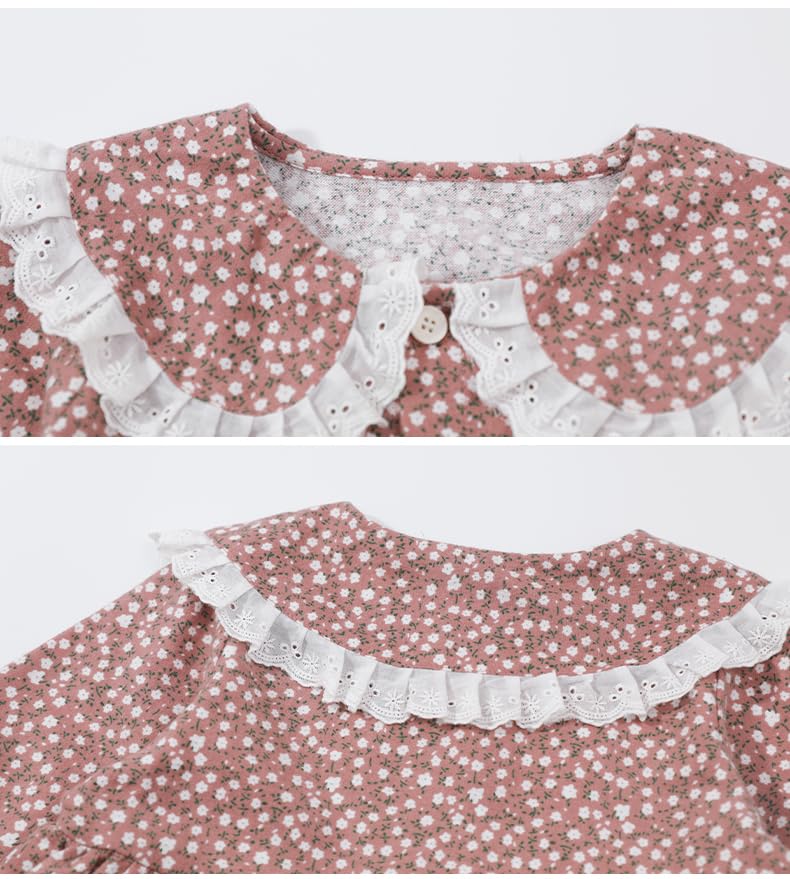 Jaydyequ Long Sleeve Tulle Formal Perfect for Shrine and Brushed Floral 120cm Girls' Dress, Spring/Autumn Dress, Weddings, Visits, Recitals,