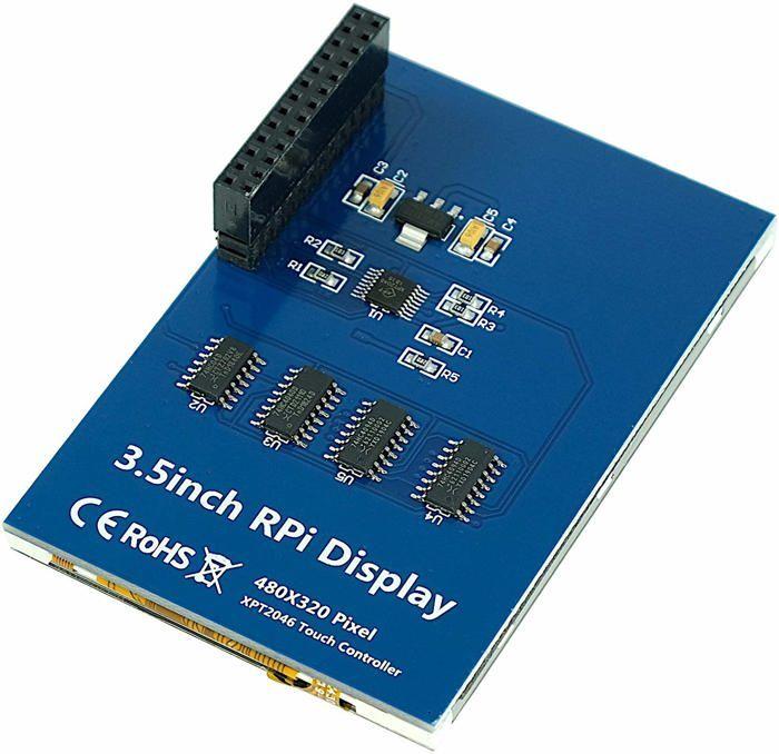 Paradisetronic Ecran Tactile TFT 3,5", Ecran SPI HAT, Moniteur 480 X 320 Pixels Pour Raspberry Pi 1/2/3/4 Et Pi Zero
