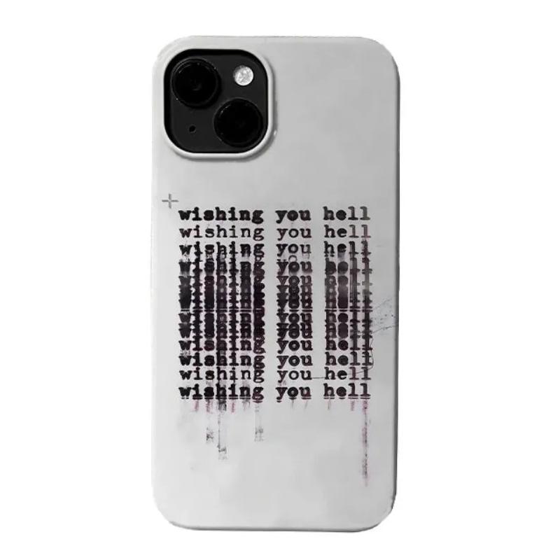 

Minimalist Letter Wishing You Hell Jelly Phone Case for iPhone 17 AIR 16 15 14 13 12 11 PRO MAX XSMAX XR 7 8 PLUS Y2K Soft Cover iPhone 7