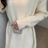 Neu im Herbst Winter Damen Strickpullover Lange Kleider Hochgeschlossenes, geteiltes, lockeres Pulloverkleid Lässiger Temperamentpullover mit Kleidung der unteren Schicht