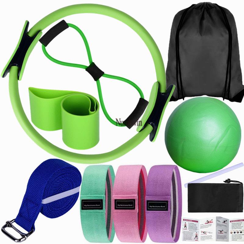 Conjunto de Pilates para el Hogar para Mujer Numbwin: Anillo de Pilates, Pelota de Yoga y Bandas de Resistencia
