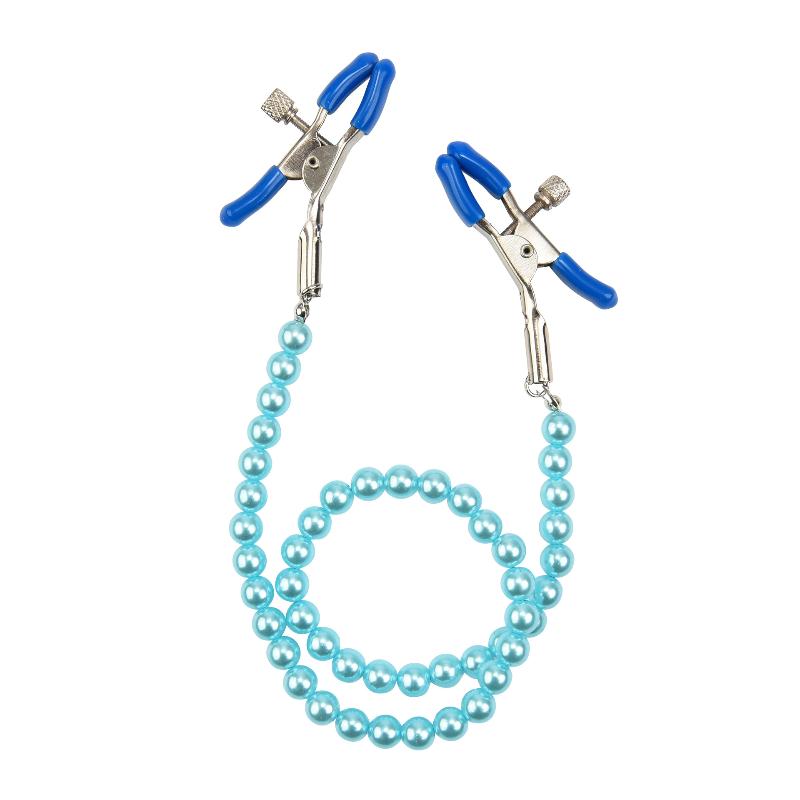 dailyAdjustable Nipple Clamps Metal Nipple Clamps Breast Bondage With Chain Pearl Woman Couple Game Play Female Sex Toy