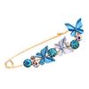 Brooch Pin 3D Flower Decor Scarf Pin with Rhinestone Inlay Thick Stable Lock Anti-exposure Suits Coats Sweaters Pin