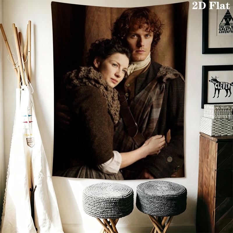Vibrant Outlander Wall Tapestry Aesthetic Wall Hanging Printed Fabric Blanket Decorative Tapestries for Bedroom Living Room Home Decor