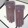 Women's Autumn Winter Touchscreen Suede Gloves, Velvet-Lined and Thickened for Warmth, Perfect for Cycling