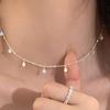 S925 Sterling Silver Zirconia Diamond Necklace for Women - Light Luxury Korean Style Clavicle Chain, Cute & High-End Fashion Accessory