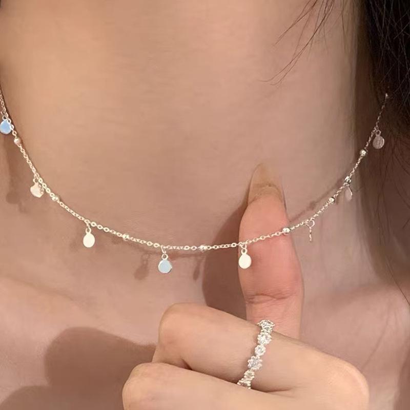 S925 Sterling Silver Zirconia Diamond Necklace for Women - Light Luxury Korean Style Clavicle Chain, Cute & High-End Fashion Accessory