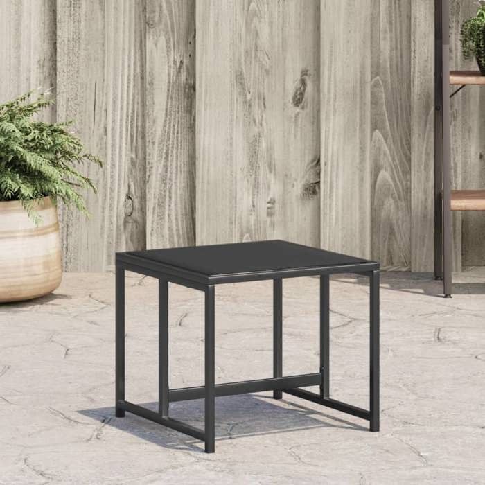 VidaXL Tabourets de jardin 4 pcs noir acier et textilène, siège de jardin, tabouret d'extérieur, siège cube, siège 4008594
