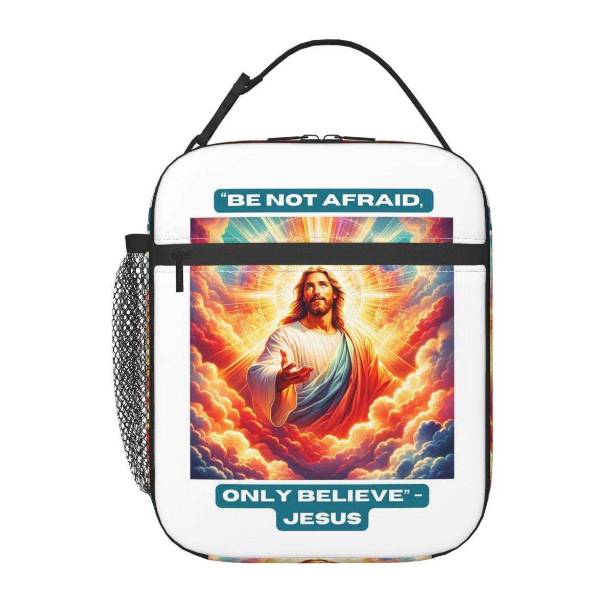 Jezus Bijbelse Geïsoleerde Lunchtas voor Vrouwen Kinderen Draagbare Voedseldozen Thermische Lunchbox Tote One Size