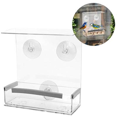 Acrylic Pet Birds Food Feeder Seed Tray for Lovebirds Finches Canary Hamsters Poultry Feeder Seed Feeding Containers