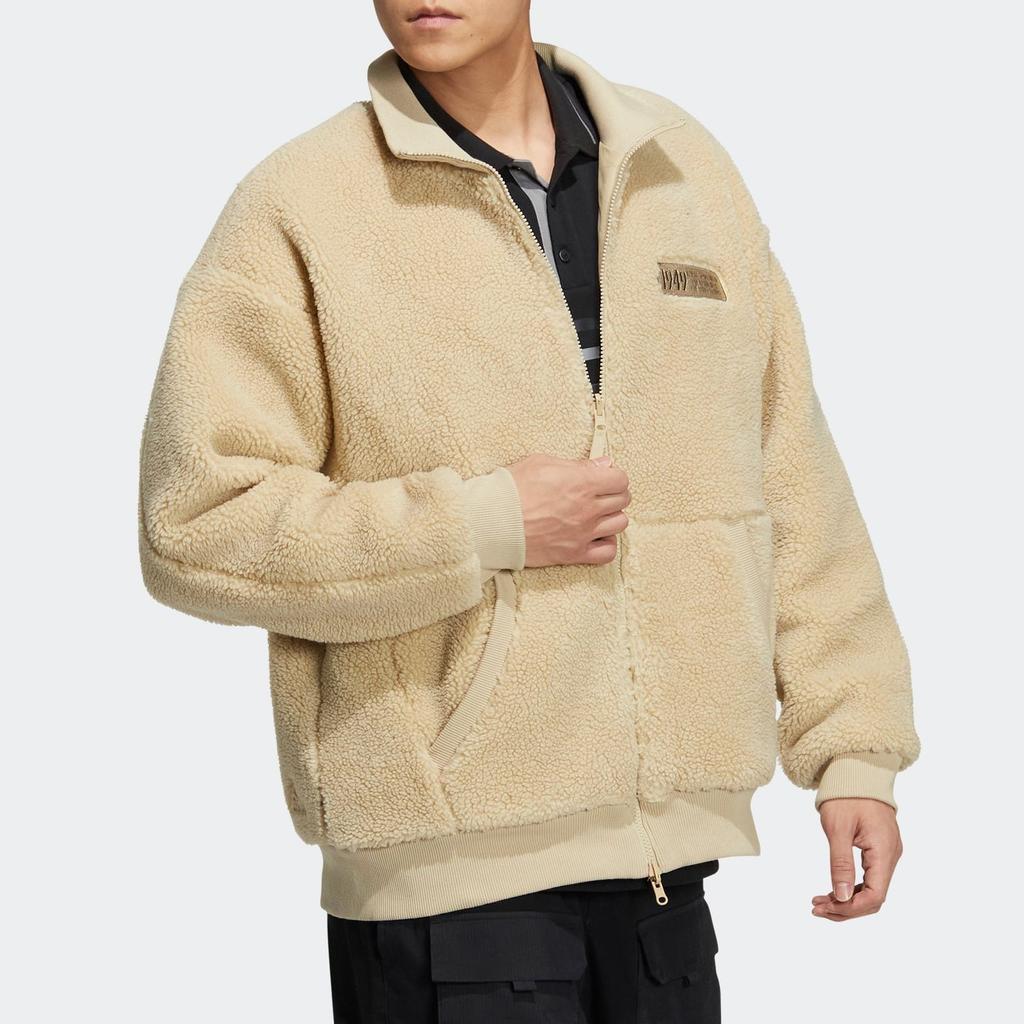 Adidas Potisk loga Sportovní oboustranná volná bunda Pánské svrchní oblečení Prérijní hnědá IK3506