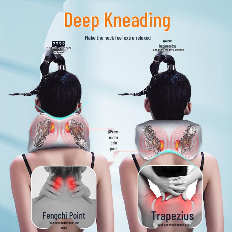 HEZHENG Portable U-shaped Neck Massager Pillow