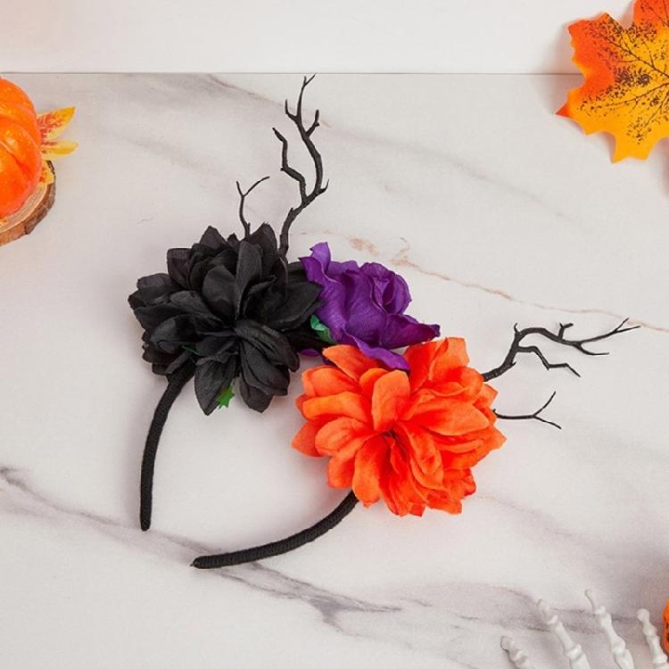 Stylish Headbands Beautiful Halloween Headdress Ornament Stylish Rose Headpiece for Party Dress Up
