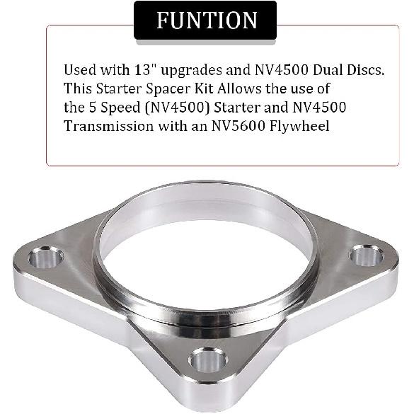 Starter Spacer with Bolts Kit 5 Speed Fits for Dodge Cummins 5.9L 1994-2002 Starter Replacement Parts