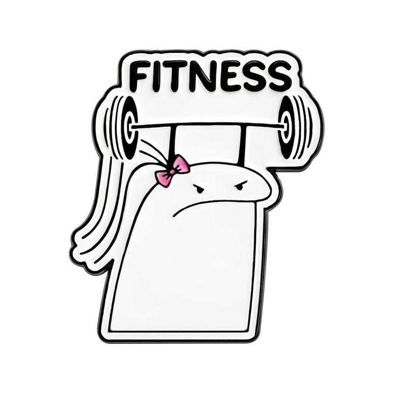 

12 Styles Fitness Flork Meme Enamel Pins Funny Cartoon Humor Love Cats Sport Brooches Lapel Badge Jewelry Gifts for Friends