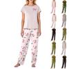 Women's Valentine's Day Butterfly Print Short,Sleeve Pajama Set