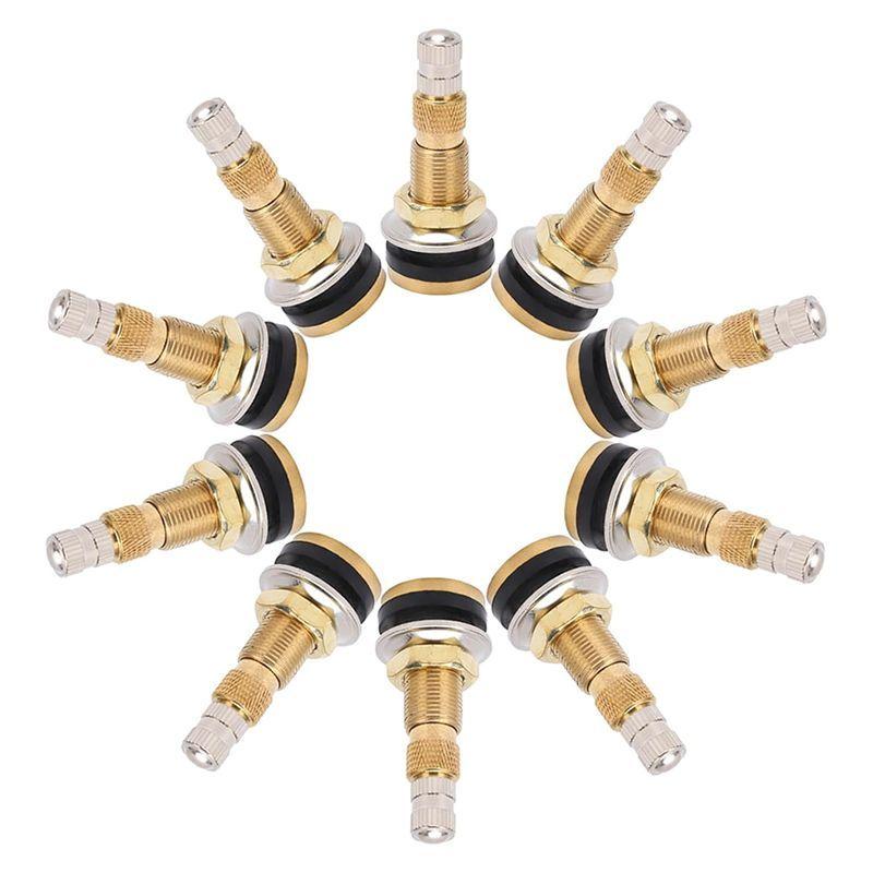 A02M-10Pcs TR618A Tractor Air Liquid Valve Stems,Tubeless Clamp In Tire Valve Stem For Industrial Agricultural Wheels,Tractor