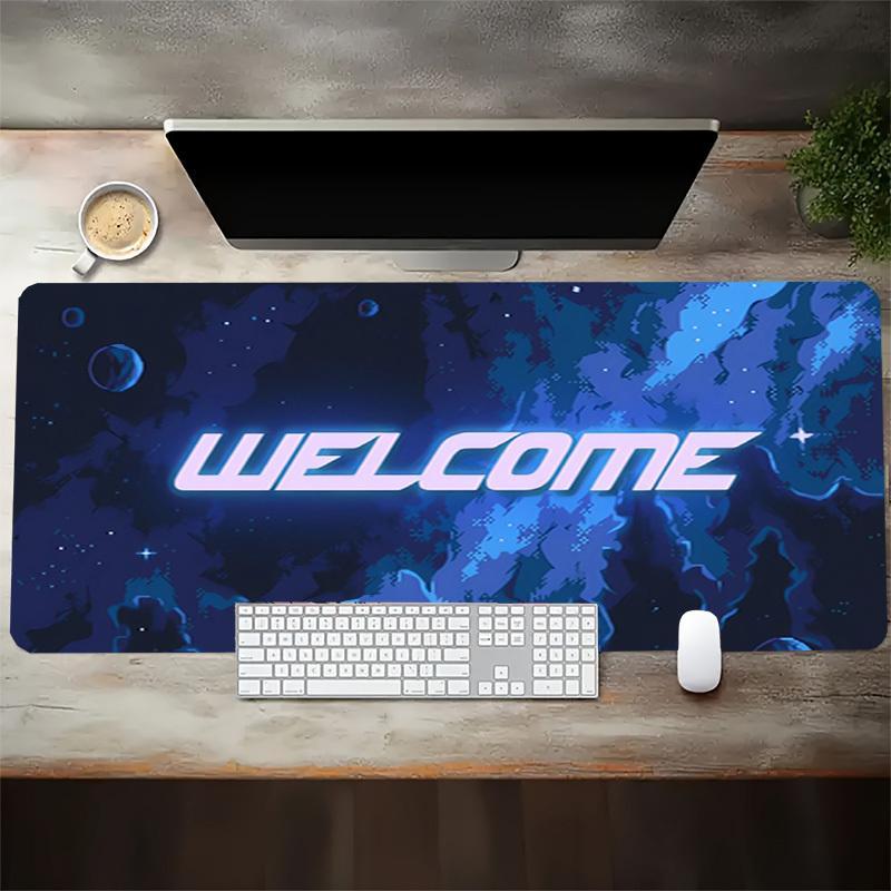 1pc Welcome Space Neon Computer Pad  Mouse Pads for Desk,Gamers and Office Use 020263