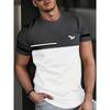 Men's Casual Sports Loose Oversized Simple Letter Pattern Printed Round Neck Short Sleeved 3D T-shirt Top