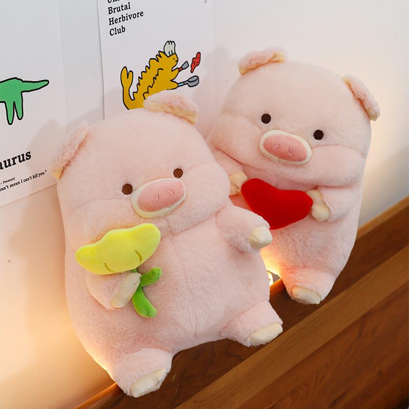 Cartoon Pig Tulip Plush Toy Cute Animal Doll Room Decoration Child Holiday Gift