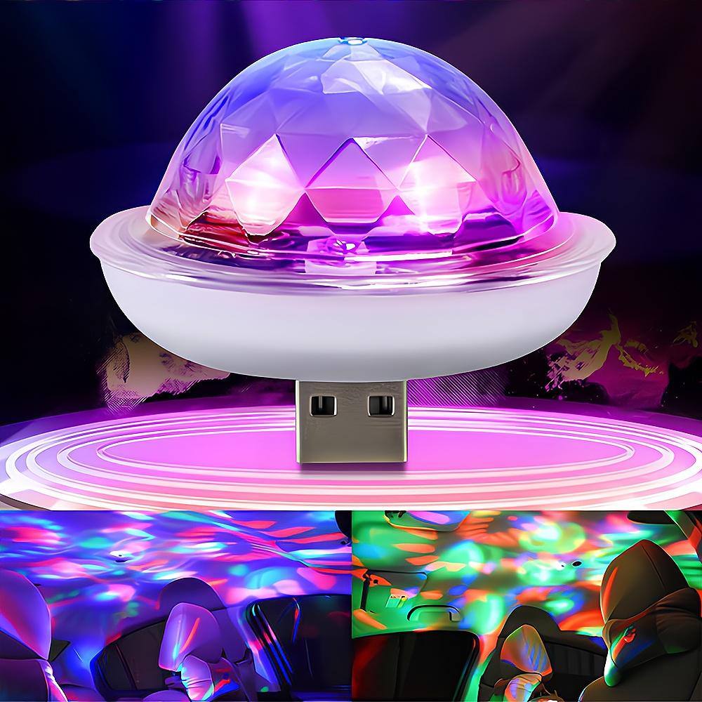 1pcs USB Dj Lamp Led Bar Night Light LED RGB Discos Stage Ing Projector Welcome Micro Crystal Ball Sound Party Atmosphere Lamp