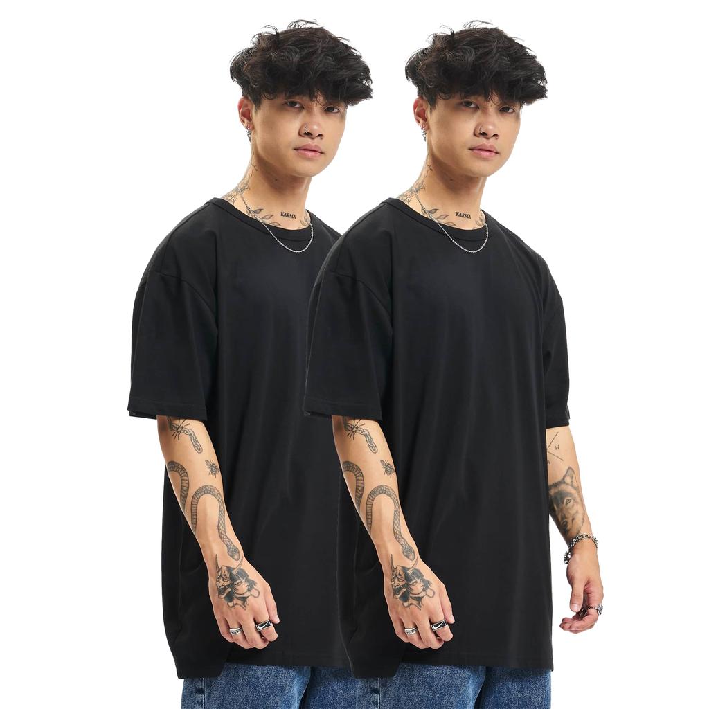 Urban Classics Mens Shaped Turn Up Long T-Shirt (Pack of 2)