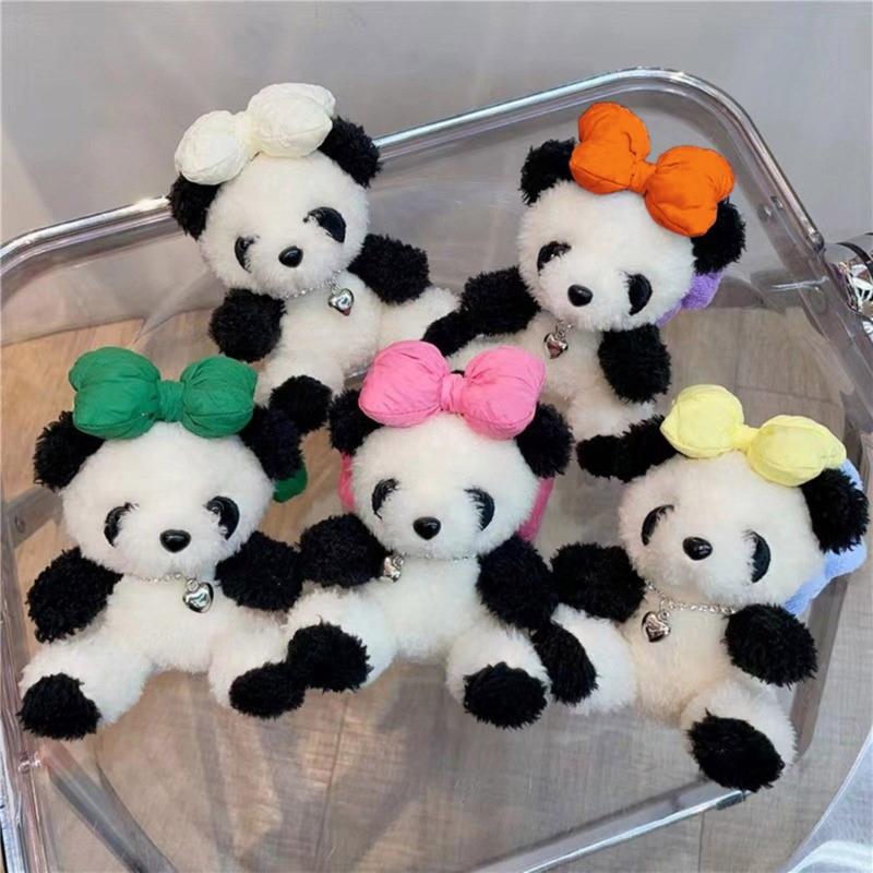Cute Panda Doll Keychain Charming Panda Car Ornament Fun Decorative Piece Lovely Bag Charm for Women Perfect Present