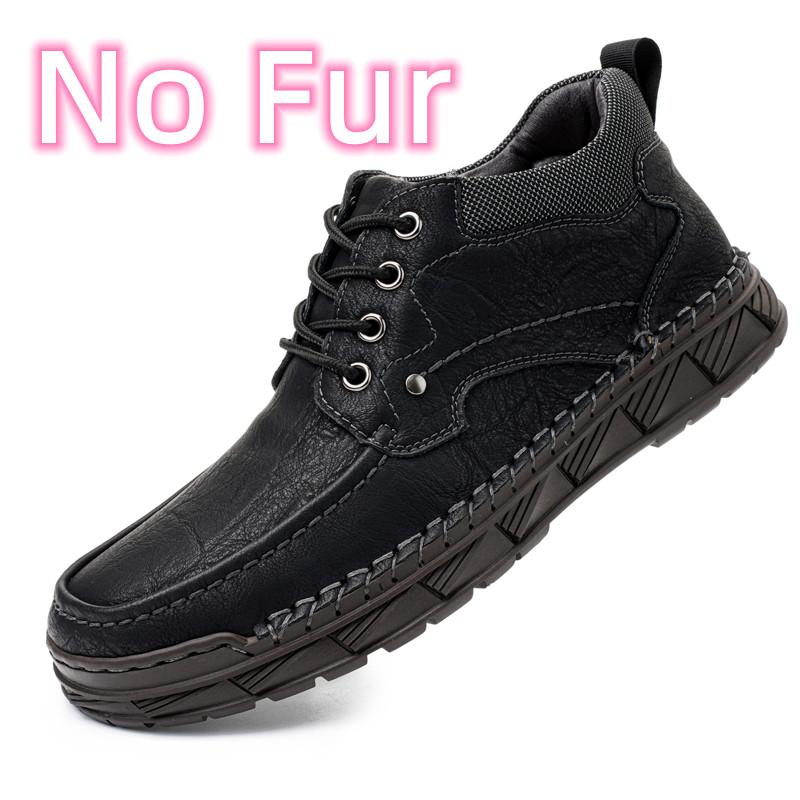Soft Leather Mens Casual Ankle Boots Fashion Loafers Moccasins Non-Slip EUR 43 Genuine Leather Men Ankle Boots Casual Shoes Comfortable  main image 4