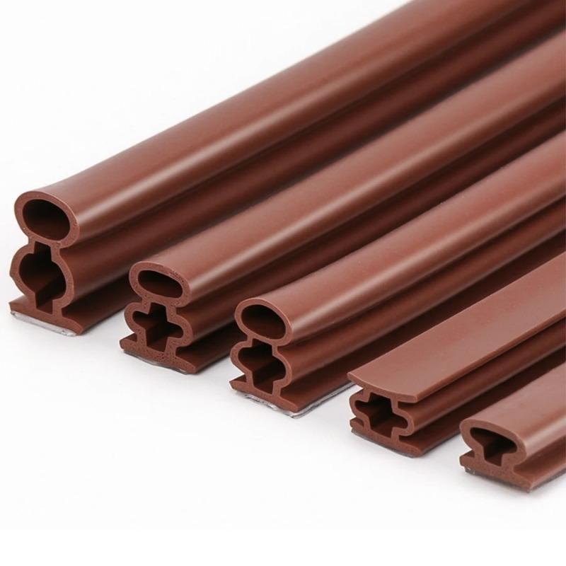 6M Silicone Rubber Sealing Strip Crash 10MMX6/8/10/12MM Soundproof Door Thong Strip Security Door Window Sealed Slot Type Decor