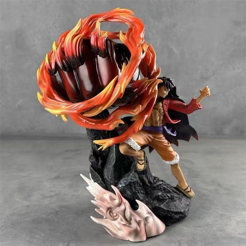 One Piece Anime Figurine Gk Luffy Ghost Island Big Fist Model Table Decoration Scene Statue For Collectors Toys Gift