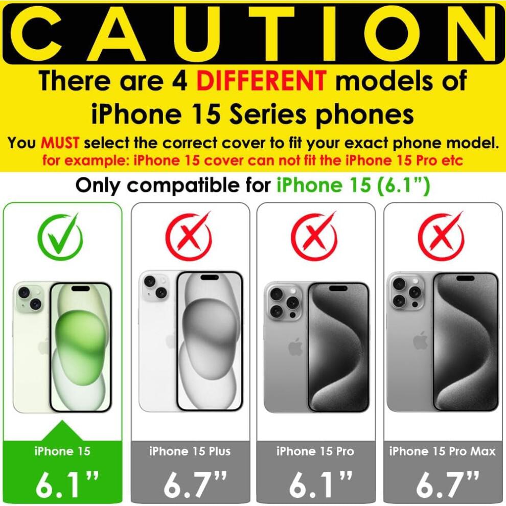 iPhone 15 Tough Case [Magnetic Fusion] Premium Tough Rugged Protective Case Slim Heavy Duty Protection with Clear Back Compatible with MagSafe