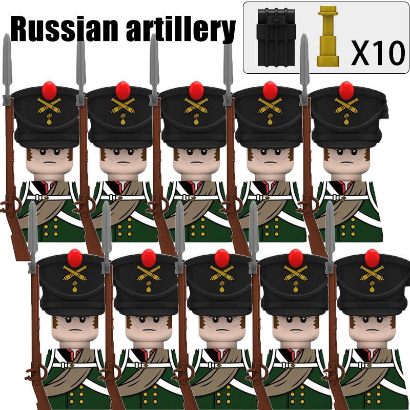 Kids Toys Napoleonic Wars Building Blocks 10pcs/lot Fusilier Lancer Soldiers Mini Action Figures Toys For Kids Christmas Gifts