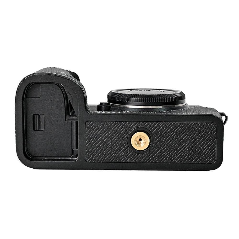 Aluminum Metal Genuine Leather Camera Half Body Case For Fujifilm X-S20 Fuji XS20 Battery Opening Bottom Cover