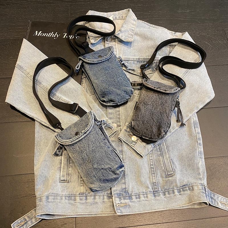 Mobile Phone Bag Women's Denim Water Cup Bag Mini Shoulder Crossbody Bag Coin Purse