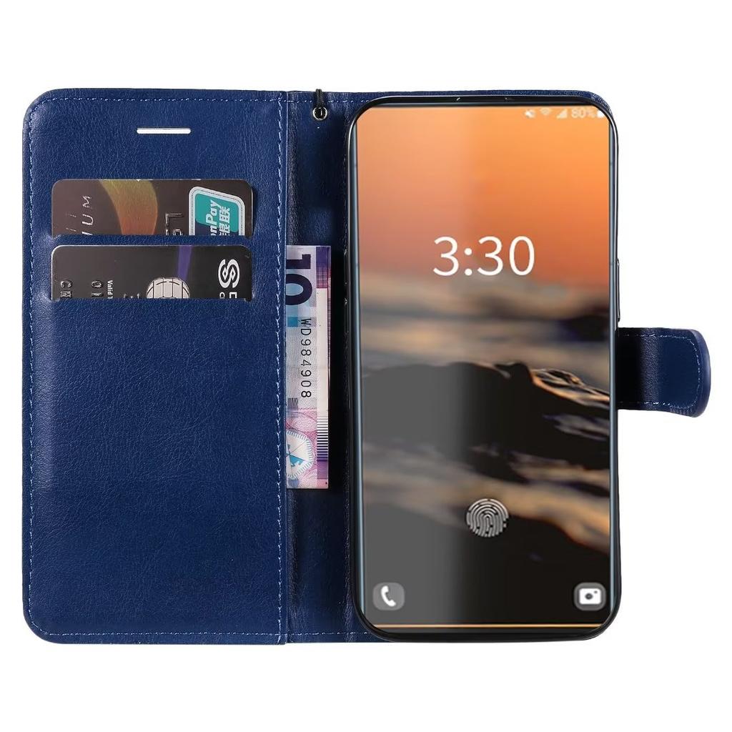 Applicable To Samsung S23FE Mobile Phone Leather Case A25 Solid Color Leather Pattern Card Wallet Holder Protective Case Honor 400Pro