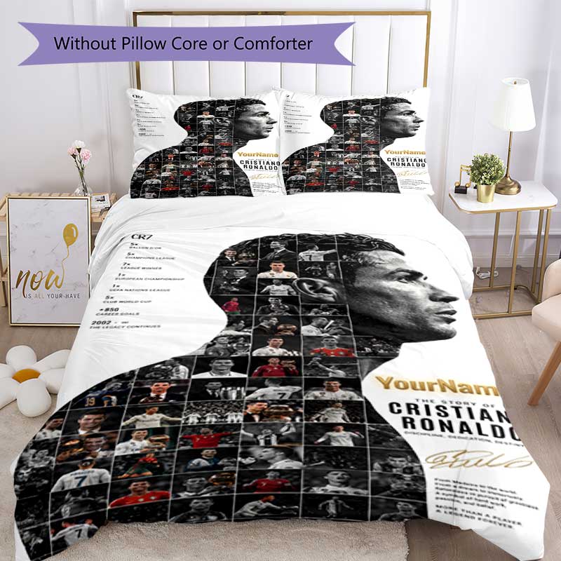 Cristiano Ronaldo 11 Customize Your Name Bedding Set Breathable Duvet Cover with Pillowcases Home Decoration Birthday Gift