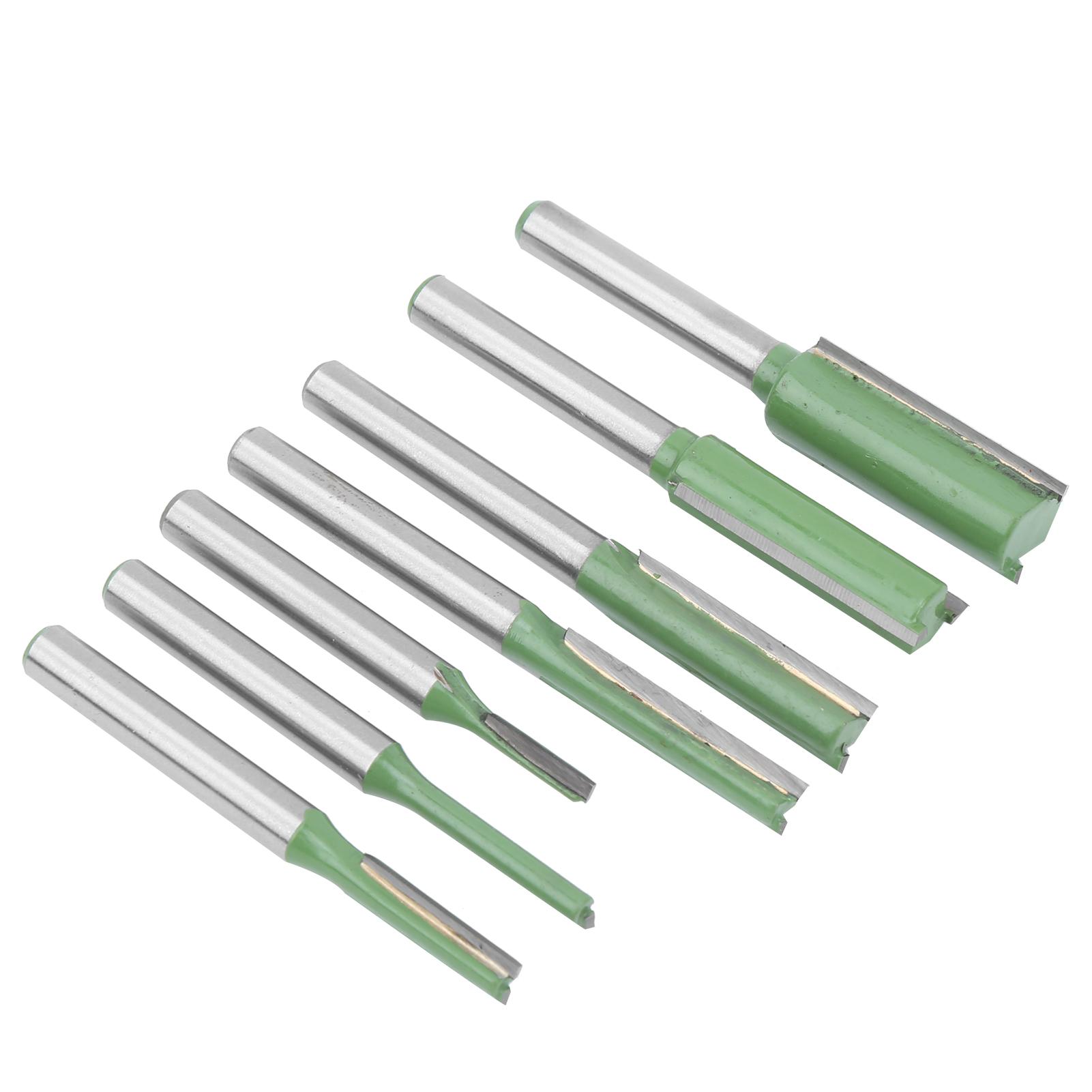 

7PcsSet 6 Handles Tungsten Steel No Rust Woodworking Milling Cutter Tools Green
