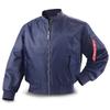 Men's Gray Classic MA1 Bomber Jacket Stand Collar Full Zip Flight Windbreaker Coat