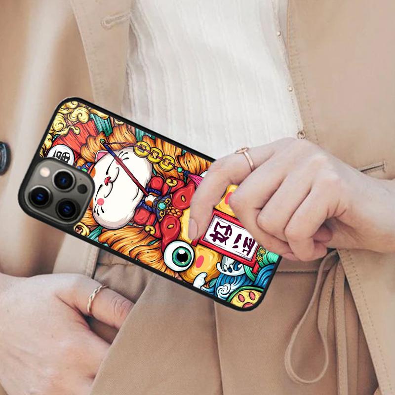 Creative lucky money cat Magnetic Phone Case For APPLE iPhone 17 Air 16 14 13 12 Pro Max 15 Plus Wireless Charge MagSafe Cover