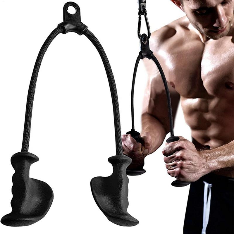 Fitness Grip Double Head Rope Pull Down Handle Triceps Biceps Back Muscle Strength Training Gym Grips raining Tool China Mainland