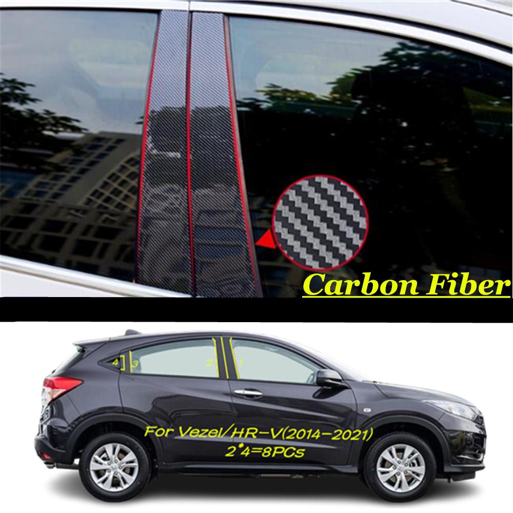 For Honda XR-V X-NV M-XN HR-V Vezel ZR-V 2014-+ Car PC Material Pillar Post Cover Door Trim Window Molding Sticker Plate