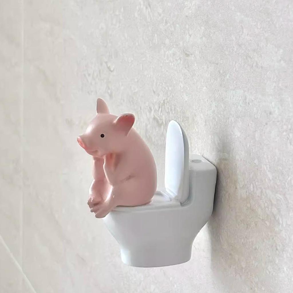 Toilettenkumpel: Entzückende Ferkel-Toilettendekoration & Schreibtischornament - Pupu Schlafstil-Simulation Geschenk